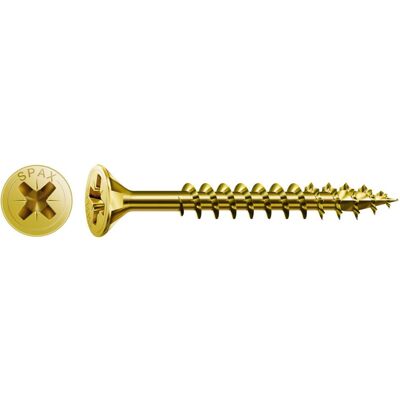 Spax, Schrauben, Senkmultikopf Kreuzschlitz Z2 Vollgewinde Yellox (100 Schrauben pro Stück, 4 x 70 mm) Spax, Schrauben, Senkmultikopf Kreuzschlitz Z2 Vollgewinde Yellox (100 Schrauben pro Stück, 4 x 70 mm)