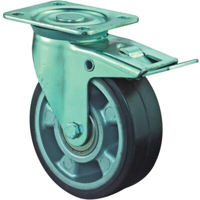 BS Rollen, Möbelrollen, Schwerlastlenkrolle Rad-Ø 125 mm Tragfähigkeit 200 kg Totalfesteller Gummi 105 mm 85 mm BS Rollen, Möbelrollen, Schwerlastlenkrolle Rad-Ø 125 mm Tragfähigkeit 200 kg Totalfesteller Gummi 105 mm 85 mm