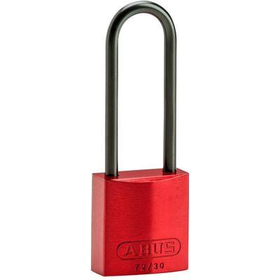 Brady, Vorhängeschloss, Kompaktes Aluminiumvorhängeschloss, Rot, 75 mm Bügelhöhe, Bügel aus Aluminium, Bügeldurchmes Brady, Vorhängeschloss, Kompaktes Aluminiumvorhängeschloss, Rot, 75 mm Bügelhöhe, Bügel aus Aluminium, Bügeldurchmes