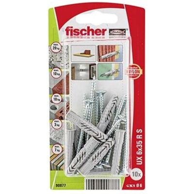 Fischer, Dübel, Universaldübel UX 6x35 R S K (10 Stk.) Fischer, Dübel, Universaldübel UX 6x35 R S K (10 Stk.)
