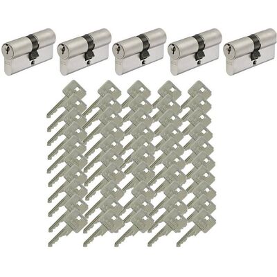 Abus, Türschloss + Schliesszylinder, 5er A93 30/30 Doppelzylinder gl.+50 Schlüssel (Profildoppelzylinder) Abus, Türschloss + Schliesszylinder, 5er A93 30/30 Doppelzylinder gl.+50 Schlüssel (Profildoppelzylinder)