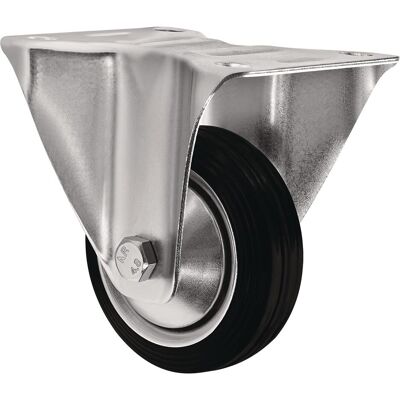 Tecwerk, Möbelrollen, Bockrolle Rad-Ø 100 mm Tragfähigkeit 75 kg Vollgummi Platte L105xB80 mm Tecwerk, Möbelrollen, Bockrolle Rad-Ø 100 mm Tragfähigkeit 75 kg Vollgummi Platte L105xB80 mm