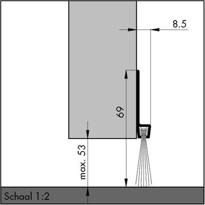 Magni, Türdichtung, Ellen IBS70 Türbodendichtung 100cm 0308501 Magni, Türdichtung, Ellen IBS70 Türbodendichtung 100cm 0308501