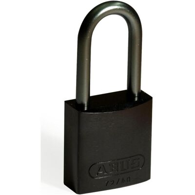 Brady, Vorhängeschloss, Aluminiumvorhängeschloss, Schwarz, 38mm Bügelhöhe, Bügel aus Aluminium, Bügeldurchmesser 6,5 Brady, Vorhängeschloss, Aluminiumvorhängeschloss, Schwarz, 38mm Bügelhöhe, Bügel aus Aluminium, Bügeldurchmesser 6,5