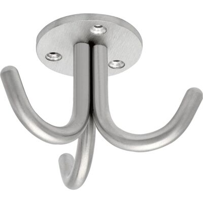 Simausrom, Garderobe + Kleiderstange, Dreifach-Haken Canis starr, Höhe 59 mm, Edelstahl gebürstet Simausrom, Garderobe + Kleiderstange, Dreifach-Haken Canis starr, Höhe 59 mm, Edelstahl gebürstet