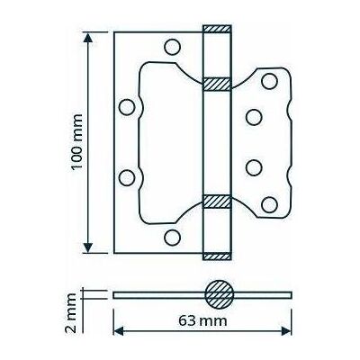 Haushalt, Scharnier, HINGE DOOR 100X63X2MM MATT NICKEL Haushalt, Scharnier, HINGE DOOR 100X63X2MM MATT NICKEL