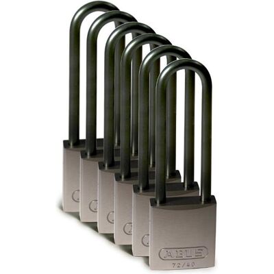 Brady, Vorhängeschloss, Aluminiumvorhängeschloss, Grau, 75mm Bügelhöhe, Bügel aus Aluminium, Bügeldurchmesser 6,5mm Brady, Vorhängeschloss, Aluminiumvorhängeschloss, Grau, 75mm Bügelhöhe, Bügel aus Aluminium, Bügeldurchmesser 6,5mm