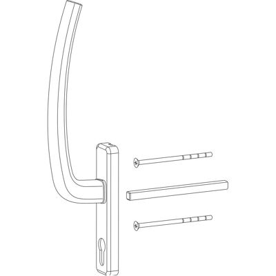 Hautau, Türgriff + Türgarnitur, ATRIUM HS Griff PZ innen mit VK, TS 68-80 mm, Alu silber eloxiert (Türgriff) Hautau, Türgriff + Türgarnitur, ATRIUM HS Griff PZ innen mit VK, TS 68-80 mm, Alu silber eloxiert (Türgriff)