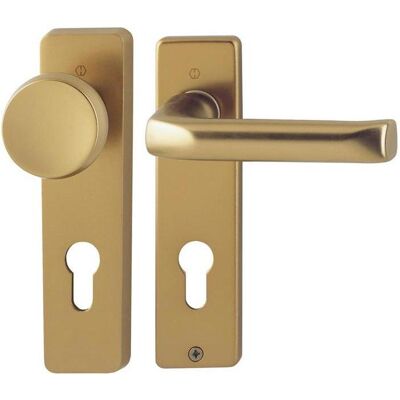 Hoppe, Türgriff + Türgarnitur, Kurzschildgarnitur London 54/227K/202KP/AP/113 Aluminium F4 PZ eckig Wechselgarnitur Hoppe, Türgriff + Türgarnitur, Kurzschildgarnitur London 54/227K/202KP/AP/113 Aluminium F4 PZ eckig Wechselgarnitur