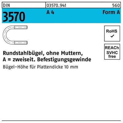 SanDisk Muttern + Unterlegscheiben, DIN 3570 Rundstahlbügel A 4 A 38 / NW 25 M 10 A 4 S (M10) SanDisk Muttern + Unterlegscheiben, DIN 3570 Rundstahlbügel A 4 A 38 / NW 25 M 10 A 4 S (M10)