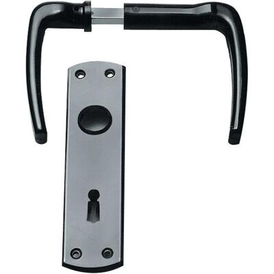 Bever, Türgriff + Türgarnitur, Drückergarnitur Universal-Kastenschloss PZ schwarz 55 mm Vierkantstift 8 mm Bever, Türgriff + Türgarnitur, Drückergarnitur Universal-Kastenschloss PZ schwarz 55 mm Vierkantstift 8 mm