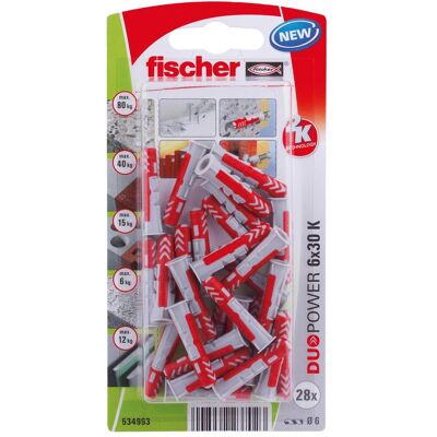 Fischer, Dübel, DuoPower 6x30 K (28 Stk.) Fischer, Dübel, DuoPower 6x30 K (28 Stk.)