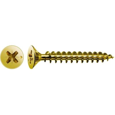 Spax, Schrauben, Senkkopf Bremsrippen Kreuzschlitz Z1 Vollgewinde Yellox (200 Schrauben pro Stück, 3 x 16 mm) Spax, Schrauben, Senkkopf Bremsrippen Kreuzschlitz Z1 Vollgewinde Yellox (200 Schrauben pro Stück, 3 x 16 mm)