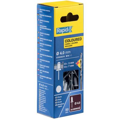 Rapid, Nieten, Weisse Blindniete Ø 4,0 x 10 mm Rapid, Nieten, Weisse Blindniete Ø 4,0 x 10 mm