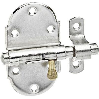 Magni, Holzverbinder, Alberts 128876 Grendelriegel mit Messing-Knopf vernickelt Platte 45 x 85 mm Bolzen-Ø 10 mm (Möbelriegel) Magni, Holzverbinder, Alberts 128876 Grendelriegel mit Messing-Knopf vernickelt Platte 45 x 85 mm Bolzen-Ø 10 mm (Möbelriegel)