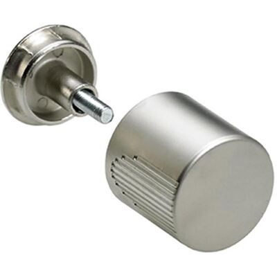 Hettich, Möbelgriff, Möbelknopf Typ 454, vernickelt, mit Griffrillen Hettich, Möbelgriff, Möbelknopf Typ 454, vernickelt, mit Griffrillen