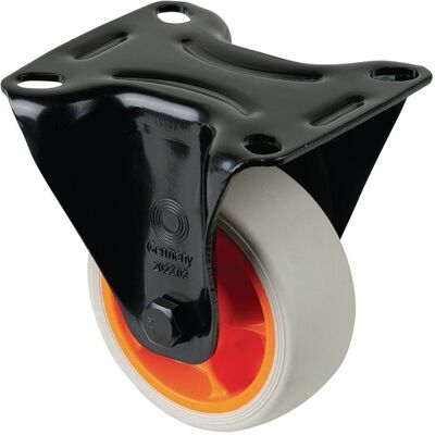 BS Rollen, Möbelrollen, Bockrolle Rad-Ø 80 mm Tragfähigkeit 100 kg Bockrollen Gummi Platte L104xB80 mm Farbe Rolle hellgrau BS Rollen, Möbelrollen, Bockrolle Rad-Ø 80 mm Tragfähigkeit 100 kg Bockrollen Gummi Platte L104xB80 mm Farbe Rolle hellgrau
