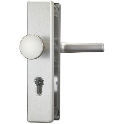 Abus, Türgriff + Türgarnitur, HLN414 F9 Schutzbeschlag WG, Edelstahl-Look (Türgriff) Abus, Türgriff + Türgarnitur, HLN414 F9 Schutzbeschlag WG, Edelstahl-Look (Türgriff)