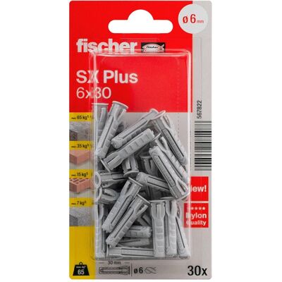 Fischer, Dübel, Dübel SX Plus 6x30 K (30 Stk.) Fischer, Dübel, Dübel SX Plus 6x30 K (30 Stk.)