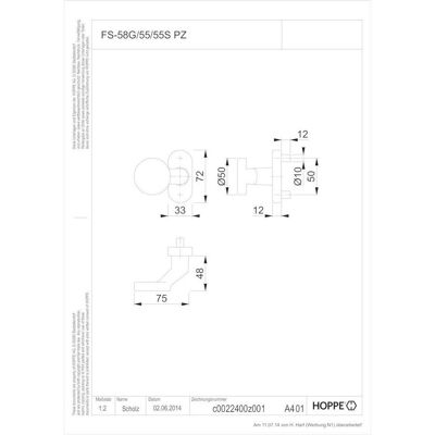 Hoppe FS-58G/55 Aluminium Feuerschutz-Rosette - Türgriff Hoppe FS-58G/55 Aluminium Feuerschutz-Rosette - Türgriff
