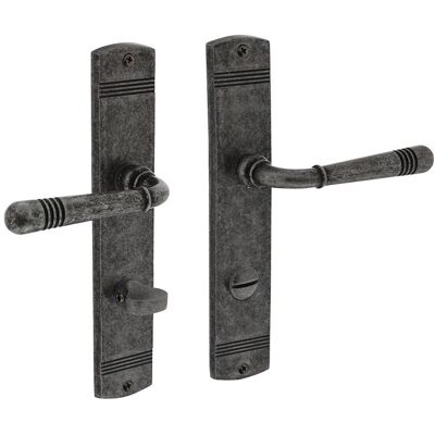 Intersteel, Türgriff + Türgarnitur, Langschildgarnitur Emily WC 78 mm altgrau (Türgriff) Intersteel, Türgriff + Türgarnitur, Langschildgarnitur Emily WC 78 mm altgrau (Türgriff)
