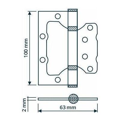 Haushalt, Scharnier, HINGE DOOR 100X63X2MM BRASS PLATED Haushalt, Scharnier, HINGE DOOR 100X63X2MM BRASS PLATED