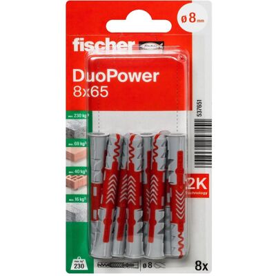 Fischer, Dübel, DuoPower 8x65 K (8 Stk.) Fischer, Dübel, DuoPower 8x65 K (8 Stk.)