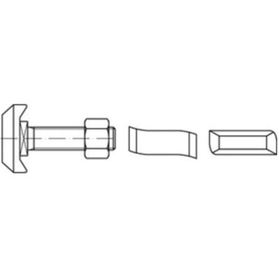 Halfen, Schrauben, Hammerkopfschraube R 88950 Typ 50/30 6-kantmutter M 16 x 60 Mu A 4 (10 Schrauben pro Stück) Halfen, Schrauben, Hammerkopfschraube R 88950 Typ 50/30 6-kantmutter M 16 x 60 Mu A 4 (10 Schrauben pro Stück)