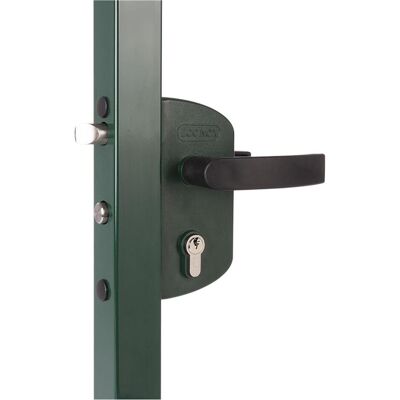 Locinox, Holzverbinder, Gittertorschloss LAKZ4040 P1L, für 40 mm Vierkantrohr, Aluminium RAL7040 (1 Stk.) Locinox, Holzverbinder, Gittertorschloss LAKZ4040 P1L, für 40 mm Vierkantrohr, Aluminium RAL7040 (1 Stk.)
