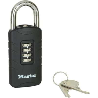 Master Lock, Vorhängeschloss, Zahlensschloss mit Sicherheitsnotschlüssel Master Lock, Vorhängeschloss, Zahlensschloss mit Sicherheitsnotschlüssel