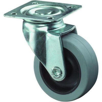 BS Rollen, Möbelrollen, Lenkrolle Rad-Ø 50 mm Tragfähigkeit 35 kg mit Anschraubplatte grau BS Rollen, Möbelrollen, Lenkrolle Rad-Ø 50 mm Tragfähigkeit 35 kg mit Anschraubplatte grau