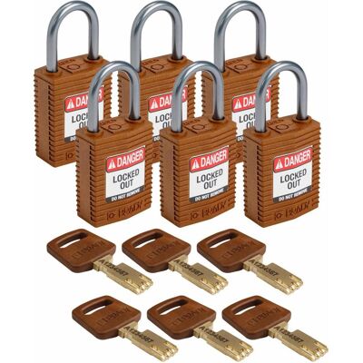 Brady, Vorhängeschloss, SafeKey Compact Nylon-Vorhängeschlösser mit Aluminiumbügel für Lockout-Anwendungen Brady, Vorhängeschloss, SafeKey Compact Nylon-Vorhängeschlösser mit Aluminiumbügel für Lockout-Anwendungen