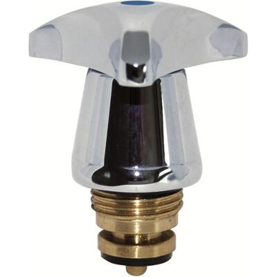 Magni, Möbelgriff, Metall-Trecorngriff, Chrom, 1/2", mit Oberteil, Markierung blau Magni, Möbelgriff, Metall-Trecorngriff, Chrom, 1/2", mit Oberteil, Markierung blau