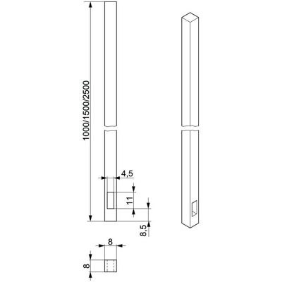 MSL, Holzverbinder, Stangen für Einlass-Hebelkantenriegel 1808 (1 Stk.) MSL, Holzverbinder, Stangen für Einlass-Hebelkantenriegel 1808 (1 Stk.)
