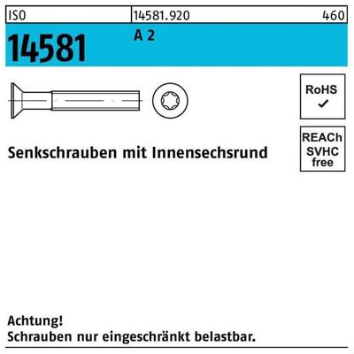 SanDisk Schrauben, ISO 14581 Senkschrauben mit Innensechsrund A 2 M 8 x 60 -T45 A 2 S (50 Schrauben pro Stück) SanDisk Schrauben, ISO 14581 Senkschrauben mit Innensechsrund A 2 M 8 x 60 -T45 A 2 S (50 Schrauben pro Stück)