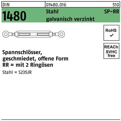 Zubehör Kette + Seil, Spannschloss DIN 1480 offen m.2Ringösen SP-RR M 20 Stahl 3.6 galvanisch verzinkt Zubehör Kette + Seil, Spannschloss DIN 1480 offen m.2Ringösen SP-RR M 20 Stahl 3.6 galvanisch verzinkt