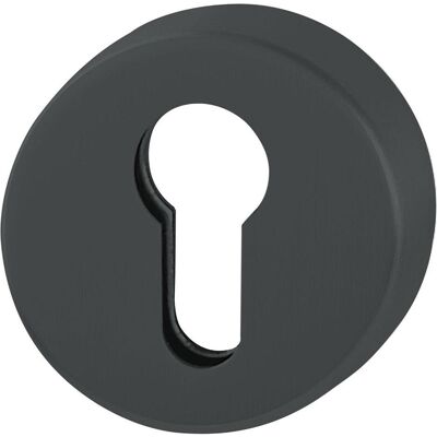 Hoppe, Türgriff + Türgarnitur, Zylinderrosette innen rund PZ, Edelstahl schwarz matt (Türknopf) Hoppe, Türgriff + Türgarnitur, Zylinderrosette innen rund PZ, Edelstahl schwarz matt (Türknopf)
