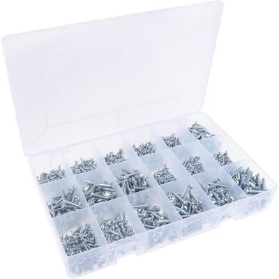 RS PRO Stahl Schrauben und Bolzen Set - 1200 Stück, Pozidriv, M4-M10 RS PRO Stahl Schrauben und Bolzen Set - 1200 Stück, Pozidriv, M4-M10