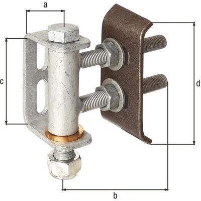 GAH, Zubehör Türbeschlag, Torband 135x136x101mm Stahl roh GAH, Zubehör Türbeschlag, Torband 135x136x101mm Stahl roh