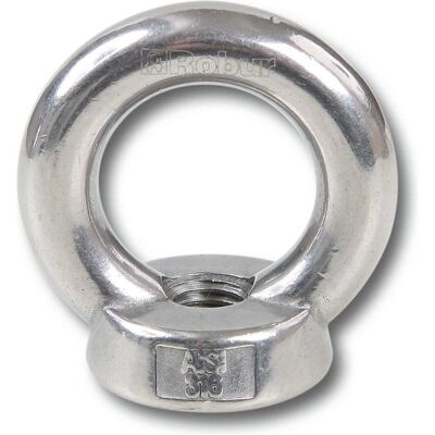 BETA, Muttern + Unterlegscheiben, 082420206 Ringmutter Edelstahl AISI 316 - M6 A mm BETA, Muttern + Unterlegscheiben, 082420206 Ringmutter Edelstahl AISI 316 - M6 A mm
