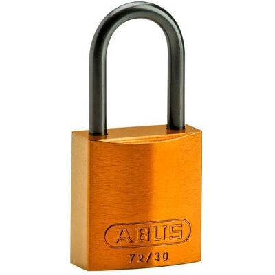 Brady, Vorhängeschloss, Kompaktes Aluminiumvorhängeschloss, Orange, 40 mm Bügelhöhe, Bügel aus Aluminium, Bügeldurch Brady, Vorhängeschloss, Kompaktes Aluminiumvorhängeschloss, Orange, 40 mm Bügelhöhe, Bügel aus Aluminium, Bügeldurch