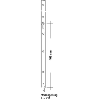 GU, Zubehör Türbeschlag, Ansatzstücke Secury Reparaturset, 711 x 20 mm, Stahl verzinkt silberfärbig GU, Zubehör Türbeschlag, Ansatzstücke Secury Reparaturset, 711 x 20 mm, Stahl verzinkt silberfärbig