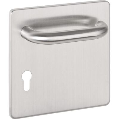 Tecwerk, Türgriff + Türgarnitur, Breitschildgarnitur NW-405-5 Edelstahl matt WC Breitschild-WC-Garnitur Tecwerk, Türgriff + Türgarnitur, Breitschildgarnitur NW-405-5 Edelstahl matt WC Breitschild-WC-Garnitur