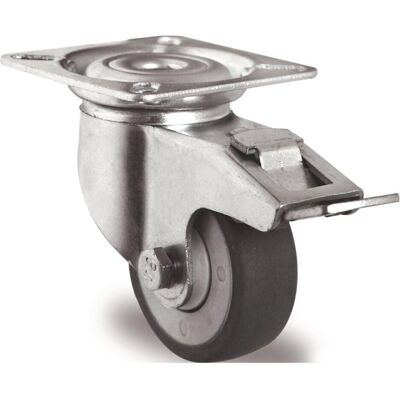 Tecwerk, Möbelrollen, Lenkrolle mit Totalfeststeller Rad-Ø 75 mm Tragfähigkeit 75 kg mit Anschraubplatte Kugellager Gum... Tecwerk, Möbelrollen, Lenkrolle mit Totalfeststeller Rad-Ø 75 mm Tragfähigkeit 75 kg mit Anschraubplatte Kugellager Gum...