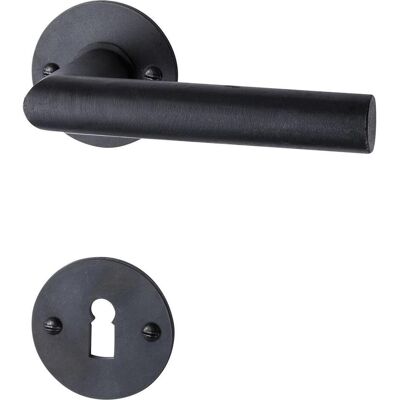 Halcö - DAVOS TS-50 - Schwarzstahl - Rosette Ø55x3 - door handle set Halcö - DAVOS TS-50 - Schwarzstahl - Rosette Ø55x3 - door handle set