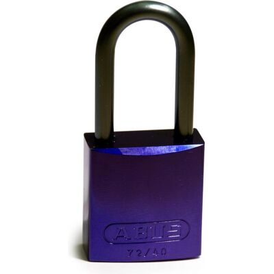 Brady, Vorhängeschloss, Aluminiumvorhängeschloss, Violett, 38mm Bügelhöhe, Bügel aus Aluminium, Bügeldurchmesser 6,5 Brady, Vorhängeschloss, Aluminiumvorhängeschloss, Violett, 38mm Bügelhöhe, Bügel aus Aluminium, Bügeldurchmesser 6,5