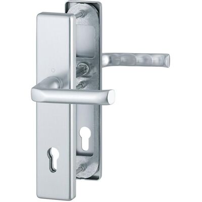 Hoppe, Türgriff + Türgarnitur, Schutzgarnitur London 113/2221/2210 Aluminium F1 92 mm 67-72 mm (Türgriff) Hoppe, Türgriff + Türgarnitur, Schutzgarnitur London 113/2221/2210 Aluminium F1 92 mm 67-72 mm (Türgriff)
