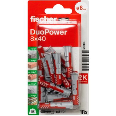 Fischer, Dübel, DuoPower 8x40 K (18 Stk.) Fischer, Dübel, DuoPower 8x40 K (18 Stk.)