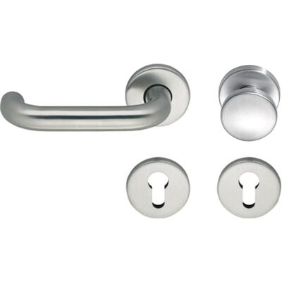 ECO Türgriff + Türgarnitur, Wechselgarnitur D 110/R mit Rosette PZ, TS 40-66 mm, silber eloxiert (Türgarnitur) ECO Türgriff + Türgarnitur, Wechselgarnitur D 110/R mit Rosette PZ, TS 40-66 mm, silber eloxiert (Türgarnitur)