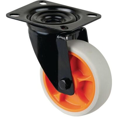 BS Rollen, Möbelrollen, Lenkrolle Rad-Ø 100 mm Tragfähigkeit 110 kg Lenkrollen Gummi Platte L104xB80 mm Farbe Rolle hellgrau BS Rollen, Möbelrollen, Lenkrolle Rad-Ø 100 mm Tragfähigkeit 110 kg Lenkrollen Gummi Platte L104xB80 mm Farbe Rolle hellgrau